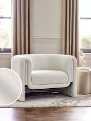 Plush Chenille Oyster Rana Accent Chair - Image 1 of 9