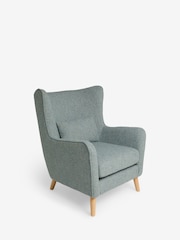 Chunky Marl Mid Blue Pendry Grande Highback Armchair - Image 3 of 9