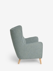 Chunky Marl Mid Blue Pendry Grande Highback Armchair - Image 5 of 9