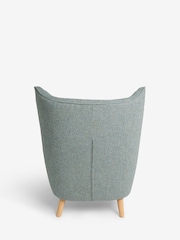 Chunky Marl Mid Blue Pendry Grande Highback Armchair - Image 6 of 9