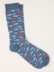 FatFace Blue Fish Socks - Image 1 of 2