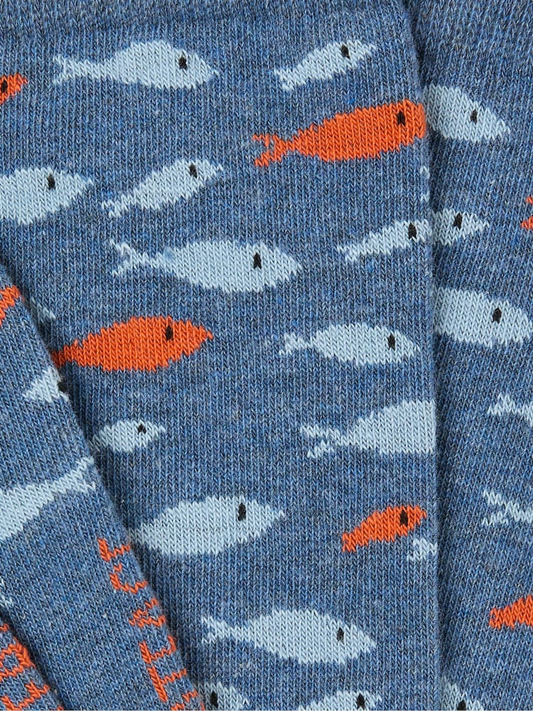 FatFace Blue Fish Socks - Image 2 of 2