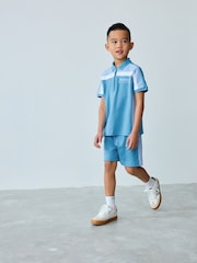 Baker by Ted Baker Blue Polo Shirt and Shorts Set - Image 2 of 10