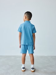 Baker by Ted Baker Blue Polo Shirt and Shorts Set - Image 3 of 10