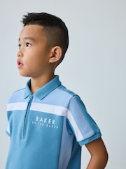 Baker by Ted Baker Blue Polo Shirt and Shorts Set - Image 4 of 10