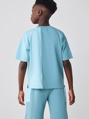 Baker by Ted Baker Blue Colourblock T-Shirt and Shorts Set - Image 12 of 19