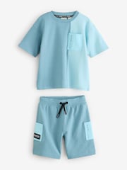 Baker by Ted Baker Blue Colourblock T-Shirt and Shorts Set - Image 7 of 19