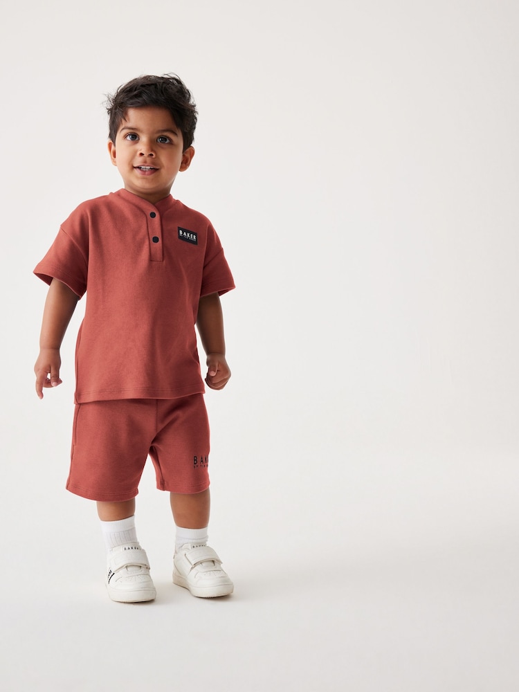Baker by Ted Baker Varsity 100% Cotton T-Shirt and Shorts Set - Image 1 of 11 Baker by Ted Baker Varsity 100% Cotton T-Shirt and Shorts Set - Image 1 of 11