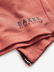 Rostbraun/Rot - Baker by Ted Baker Varsity 100% Cotton T-Shirt and Shorts Set - Bild 8 von 10