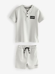 Grau - Baker by Ted Baker Varsity 100% Cotton T-Shirt and Shorts Set - Bild 1 von 10