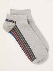 FatFace Grey Stripe Trainer Socks - Image 1 of 2