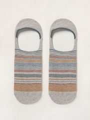 FatFace Grey Stripe Footsie Socks - Image 1 of 2
