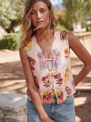 Vegetable Embroidered Patchwork Waistcoat - Image 1 of 8