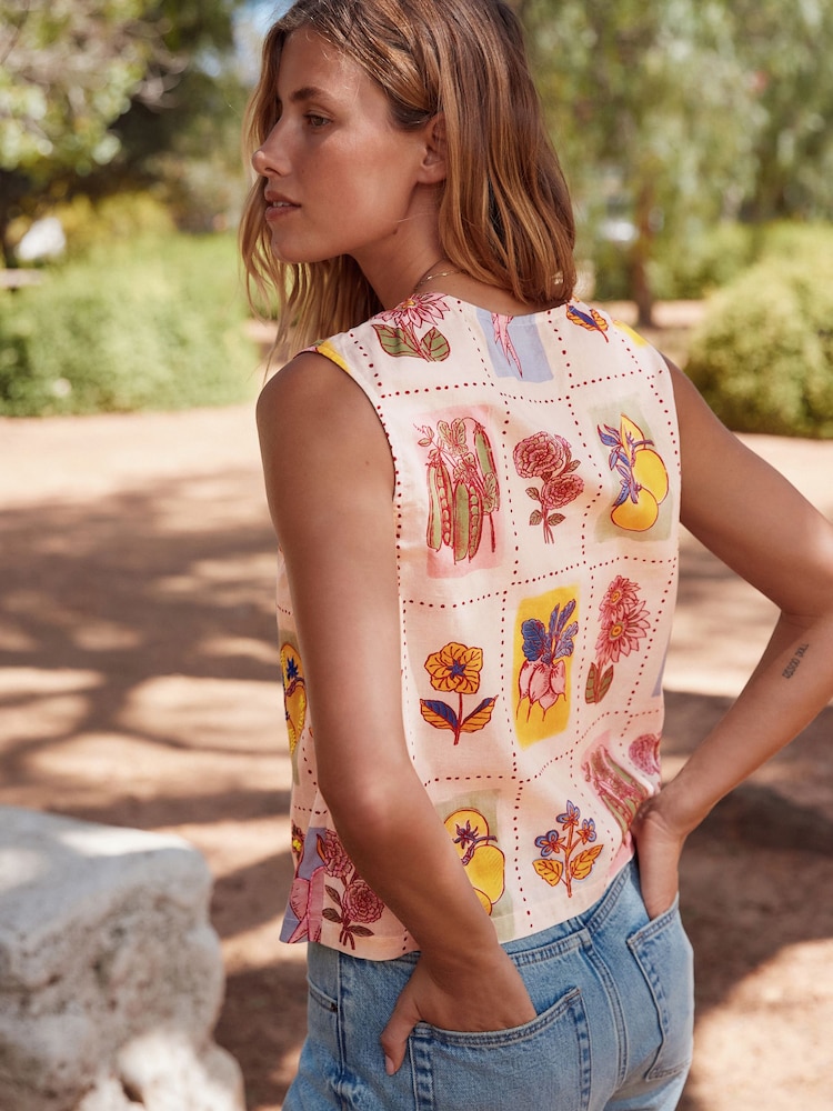 Vegetable Embroidered Patchwork Waistcoat - Image 3 of 8