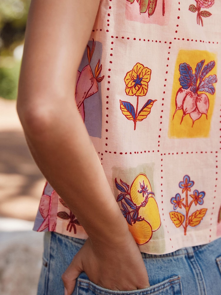 Vegetable Embroidered Patchwork Waistcoat - Image 5 of 8
