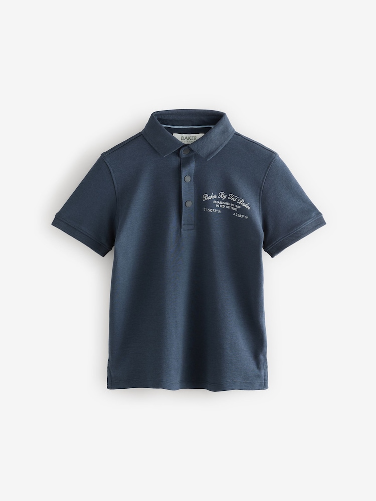 Baker by Ted Baker Back Print Polo Shirt - Image 2 of 8 Baker by Ted Baker Back Print Polo Shirt - Image 2 of 8