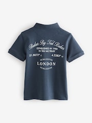 أزرق داكن - قميص بولو بطبعة على الظهر من Baker by Ted Baker - صورة 2 من 4