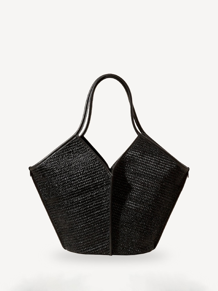 Hereu Studio Black Calella Raffia Bag - Image 1 of 5