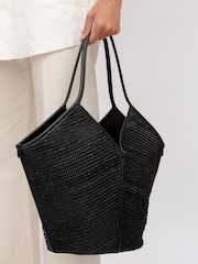 Hereu Studio Black Calella Raffia Bag - Image 2 of 5