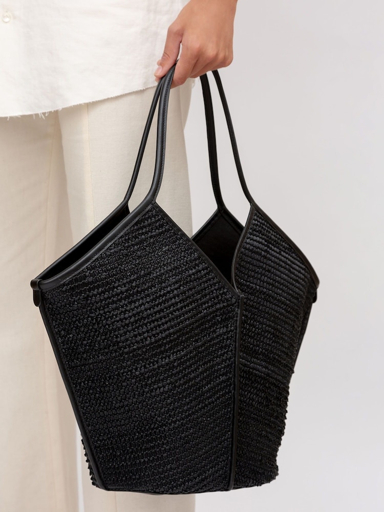 Hereu Studio Black Calella Raffia Bag - Image 2 of 5