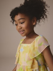 Yellow Printed Chiffon Dress (3-16yrs) - Image 2 of 4