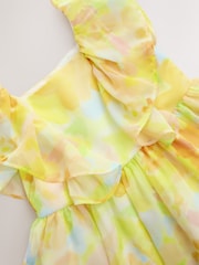 Gul - Kjole i chiffon med trykk (3-16yrs) - Bilde 7 av 8