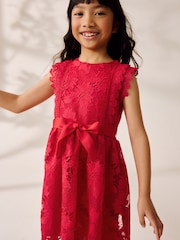 Red Lace Occasion Dress (3-16yrs) - Image 3 of 8