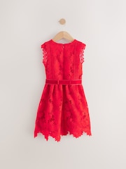 Red Lace Occasion Dress (3-16yrs) - Image 6 of 8