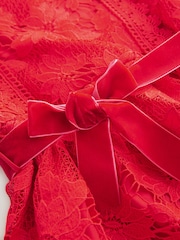 Red Lace Occasion Dress (3-16yrs) - Image 7 of 8