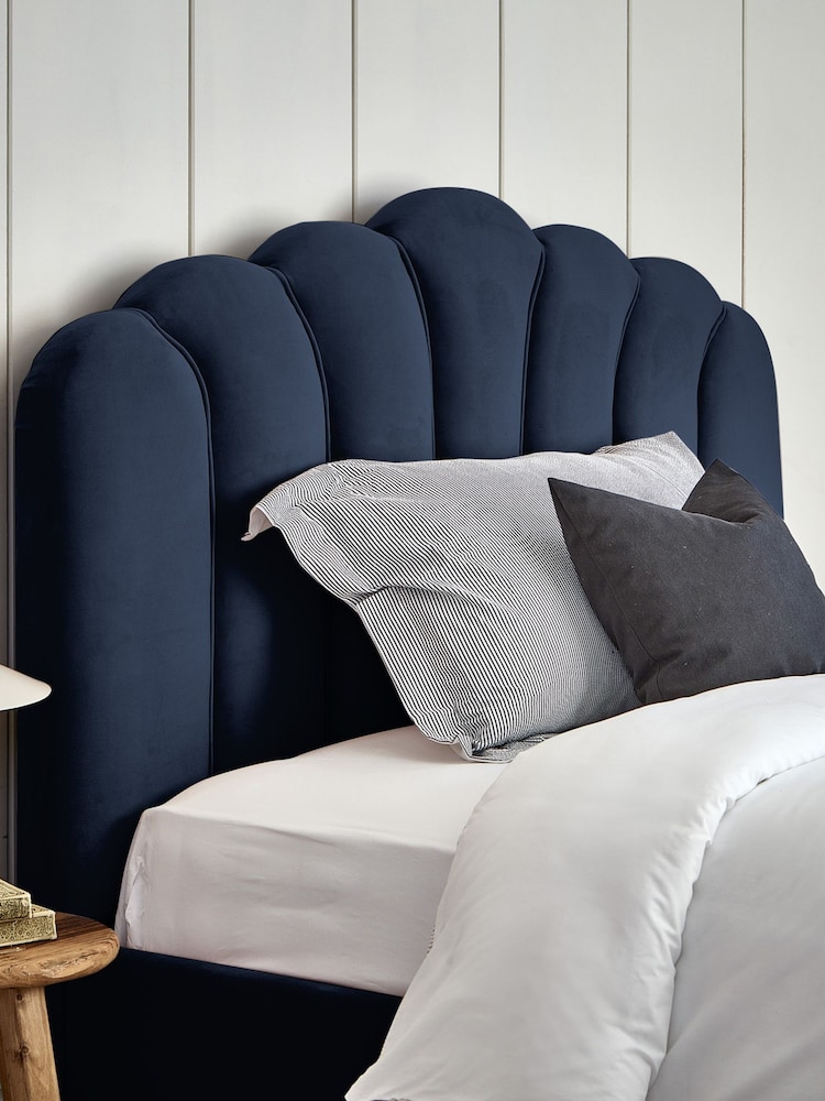 Darlings Of Chelsea French Navy Blue Snowdon Upholstered Bed - Image 2 of 5