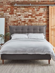 Darlings Of Chelsea Manor House Grey Lyndhurst Buttoned Upholstered Bed - Image 1 of 5