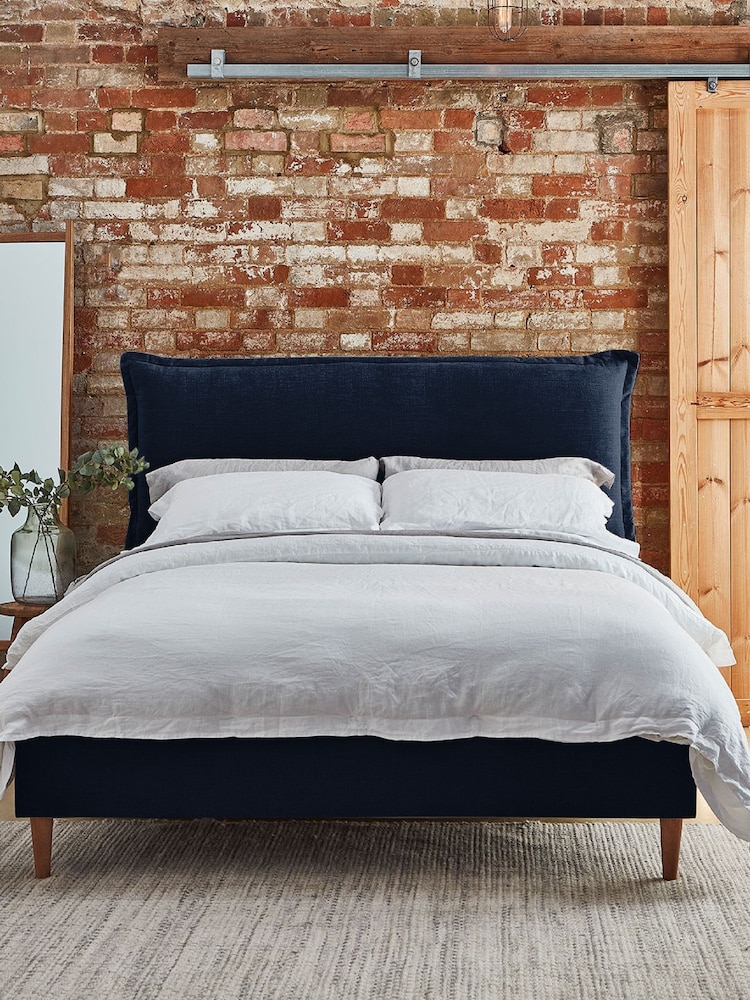 Darlings Of Chelsea French Navy Blue Lyndhurst Upholstered Bed - Image 1 of 5