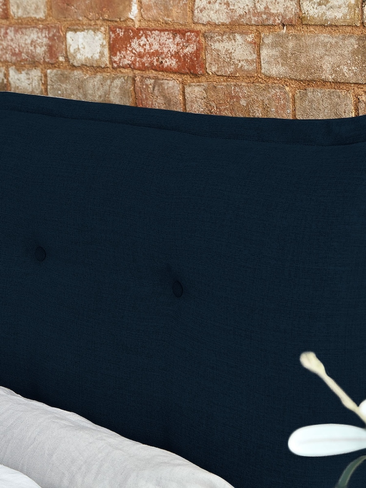 Darlings Of Chelsea French Navy Blue Lyndhurst Buttoned Upholstered Bed - Image 2 of 5