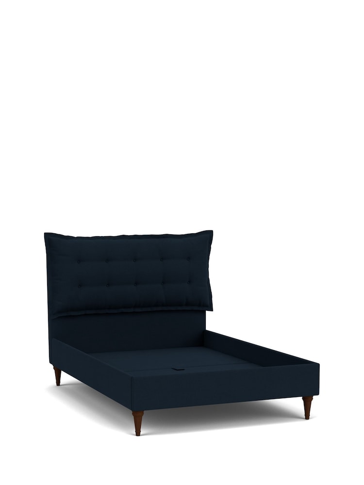 Darlings Of Chelsea French Navy Blue Lyndhurst Buttoned Upholstered Bed - Image 5 of 5
