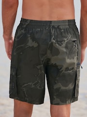 Camo Green Utility Swim Shorts - Image 3 of 6