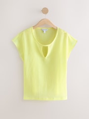Yellow Keyhole Short Sleeves T-Shirt - Image 1 of 3