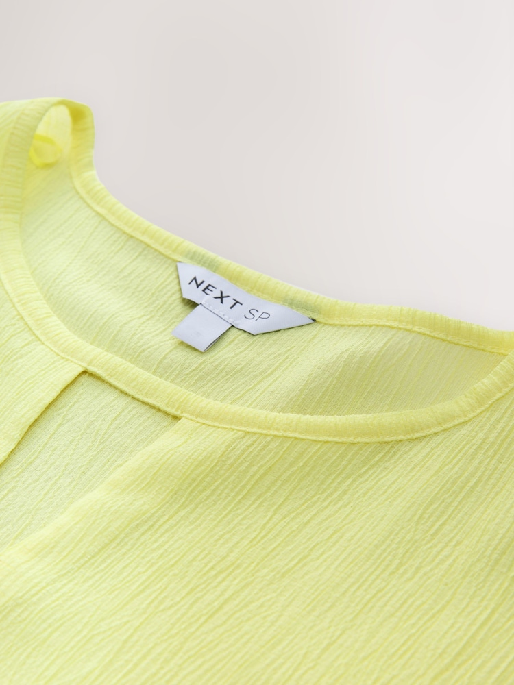 Yellow Keyhole Short Sleeves T-Shirt - Image 3 of 3