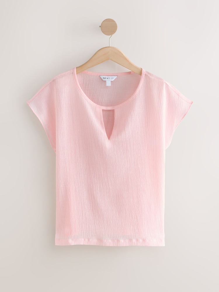 Pink Keyhole Womens T-Shirt - Image 1 of 3