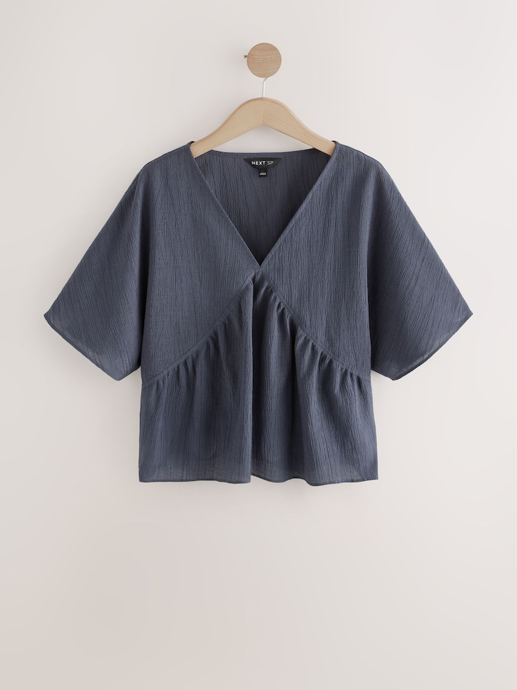 Blue Deep V-Neck T-Shirt - Image 1 of 3
