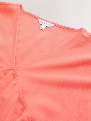 Coral Pink Deep V-Neck T-Shirt - Image 3 of 3