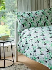 Lulu & Nat White 100% Cotton Monkey All Over Printed Bedlinen Set - Image 2 of 4