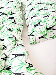 Lulu & Nat White 100% Cotton Monkey All Over Printed Bedlinen Set - Image 3 of 4