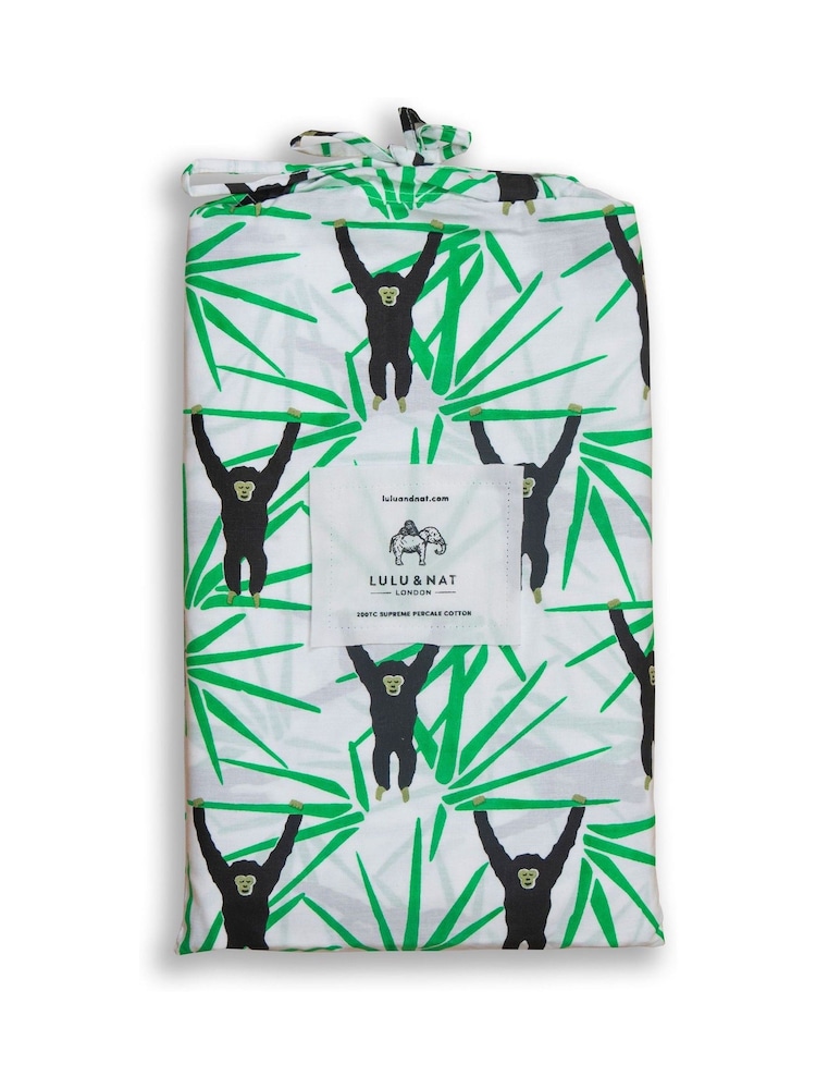 Lulu & Nat White 100% Cotton Monkey All Over Printed Bedlinen Set - Image 4 of 4 Lulu & Nat White 100% Cotton Monkey All Over Printed Bedlinen Set - Image 4 of 4