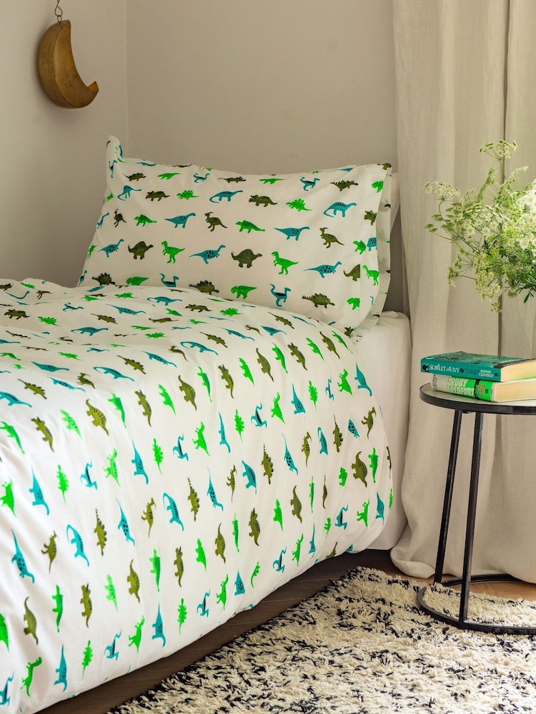 Setroupa de cama Lulu & Nat 100% algodão com estampa de dinossauro - Imagem 2 de 4