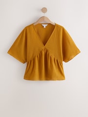 Yellow Deep V-Neck T-Shirt - Image 1 of 3