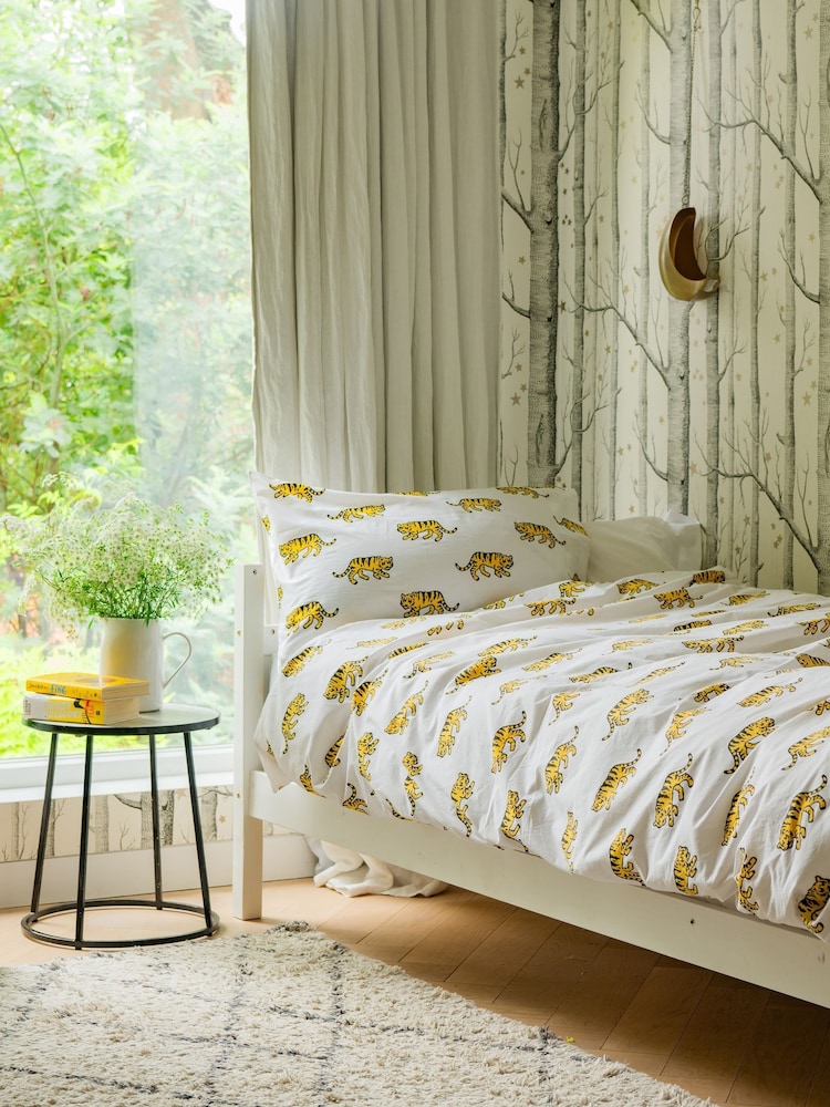 Setroupa de cama Lulu & Nat 100% algodão com estampa de tigre - Imagem 1 de 5