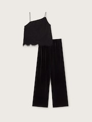 Monsoon Black Lace Cami Top and Velvet Trousers Set - Image 3 of 4