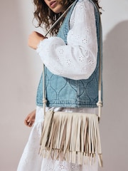 Bone Leather Fringe Cross-Body Bag - Image 1 of 9