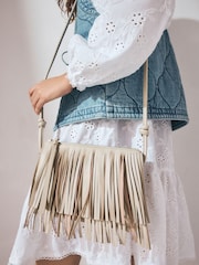 Bone Leather Fringe Cross-Body Bag - Image 3 of 9