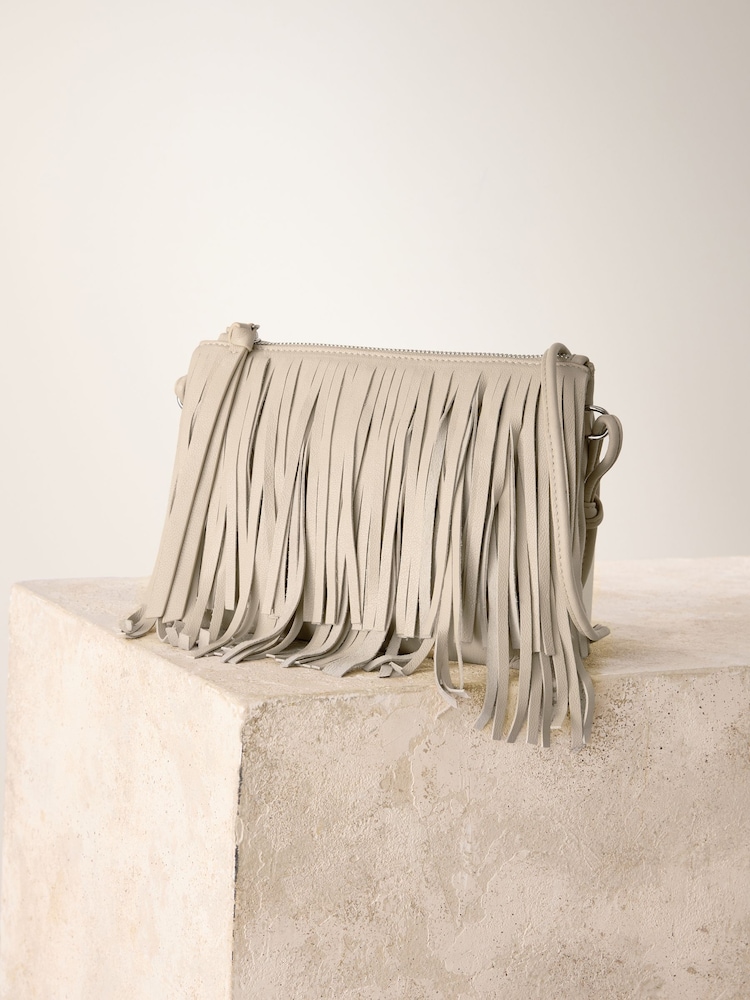 Bone Leather Fringe Cross-Body Bag - Image 6 of 9